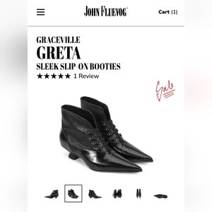 John Fluevog Black Graceville Greta Booties